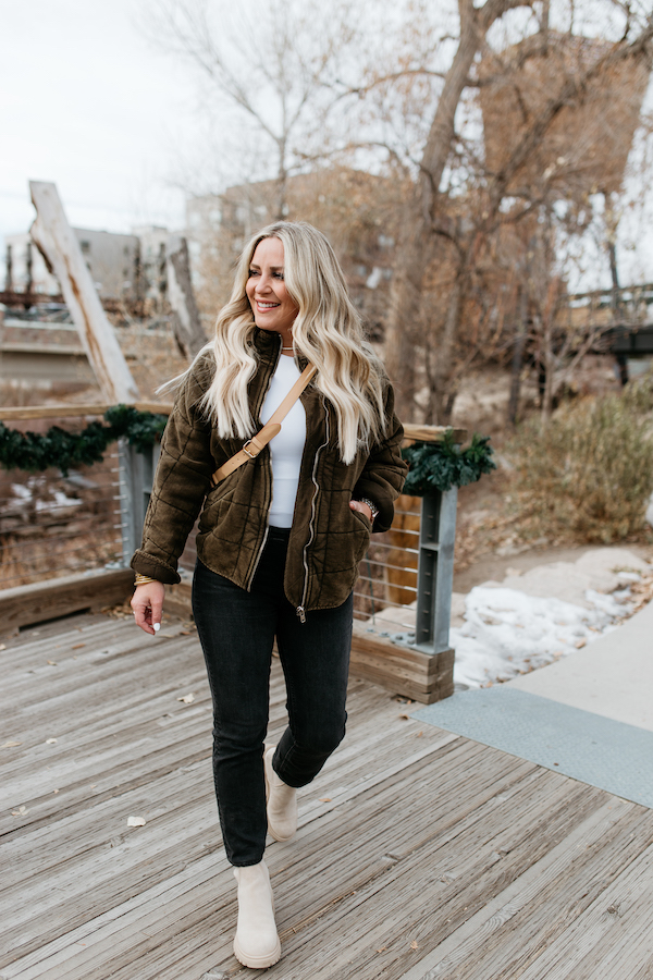 free people quilted jacket outfit